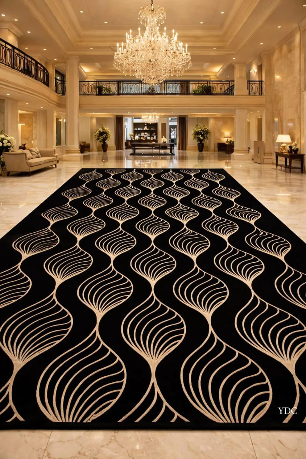 Custom luxury carpet produced by the Robotic Tufting Machine