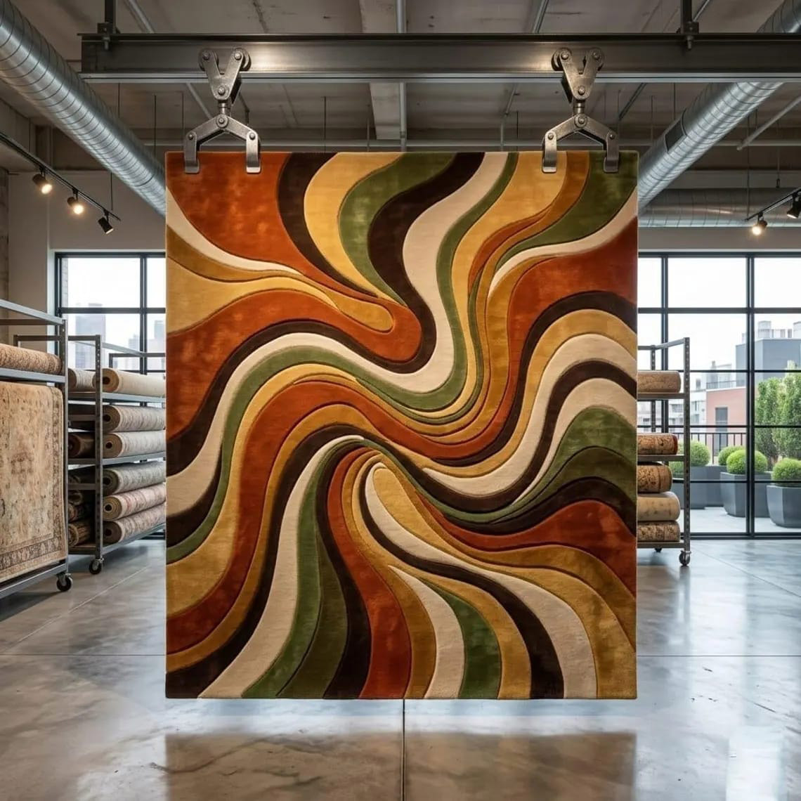 Custom luxury carpet produced by the Robotic Tufting Machine