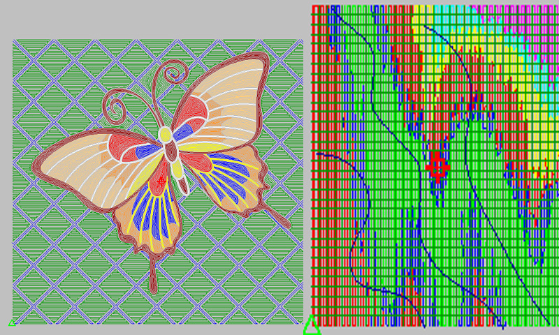 Advanced pattern design software for tufting machine